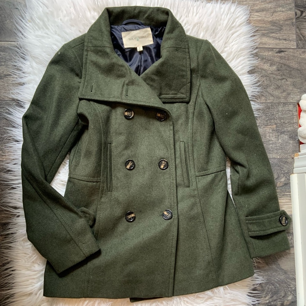Army green double breasted peacoat Nordstrom
